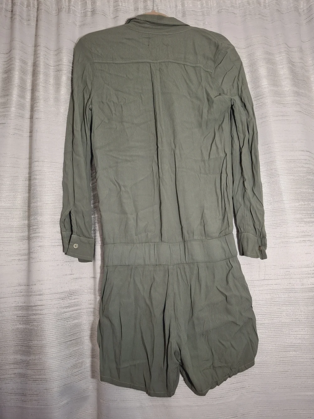 Monrow Olive Green Long Sleeve Romper
